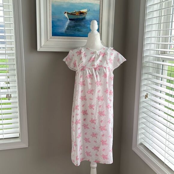 Vintage Pink Floral Short Nightgown Large - Picture 1 of 10
